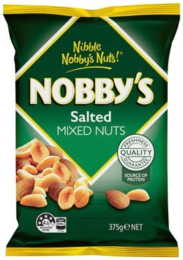 Nobby’s Salted Mixed Nuts 375g or Snack Mix 275g