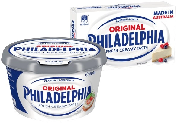 Philadelphia Cream Cheese Spreadable Tub or Block 250g Selected Varieties