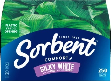 Sorbent Silky White Facial Tissues 250 Pack