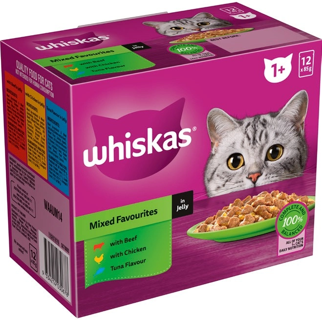 Whiskas Favourites Wet Cat Food 12x85g Selected Varieties