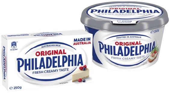 Philadelphia Fresh Creamy Taste Cream Cheese Spreadable Tub or Cheese Block 250g Selected Varieties