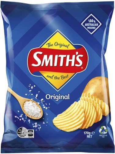 Smith’s Potato Chips 150-175g, Multipack Smith’s or Twisties 6 Pack Selected Varieties