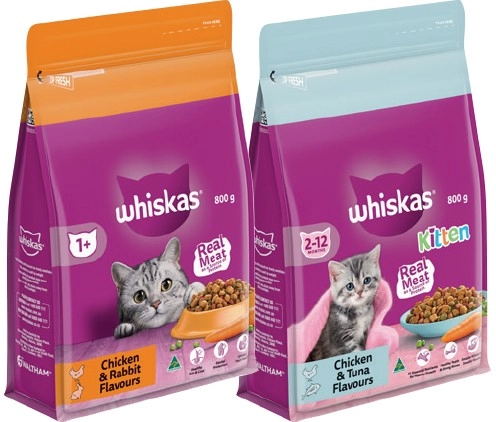 Whiskas Dry Cat Food 800g Selected Varieties