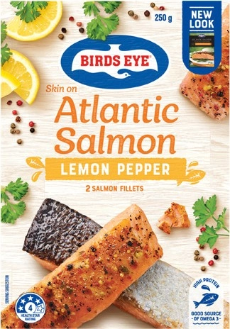 Birds Eye Atlantic Salmon Skin On 250g Selected Varieties