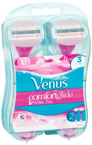 Gillette Venus Comfort Glide White Tea Disposable Razors 2 Pack