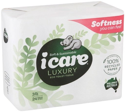 Icare Luxury Eco Toilet Tissue 3 Ply 24 Pack