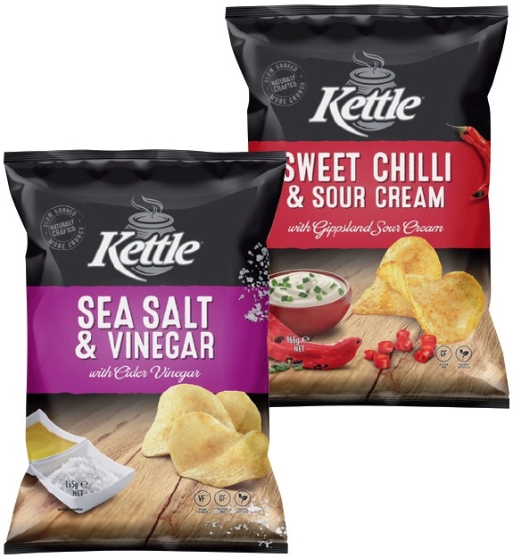 Kettle Potato Chips 135‑165g Selected Varieties