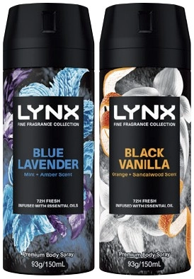 Lynx Fine Fragrance Collection Premium Body Spray 150mL Selected Varieties