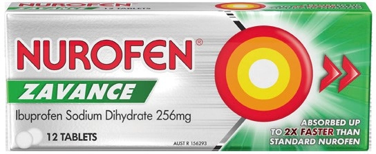 Nurofen Zavance Ibuprofen Caplets or Tablets 12 Pack*