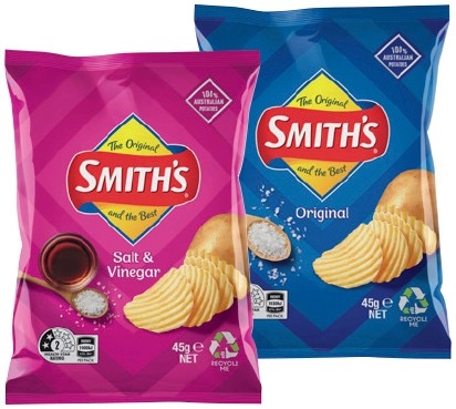 Smith’s Chips, Twisties or Doritos 45g Selected Varieties