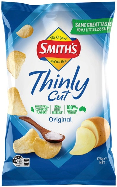 Smith’s Potato Chips 150-175g, Multipack Smith’s or Twisties 6 Pack Selected Varieties