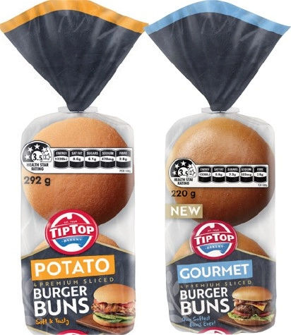 Tip Top Gourmet or Potato Burger Buns 4 Pack