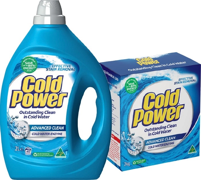 Cold Power Laundry Liquid 2 Litre, Powder 2kg or Capsules 26 Pack Selected Varieties