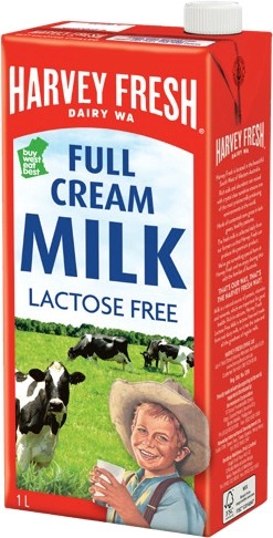 Harvey Fresh UHT Lactose Free Full Cream or Skim Milk 1 Litre