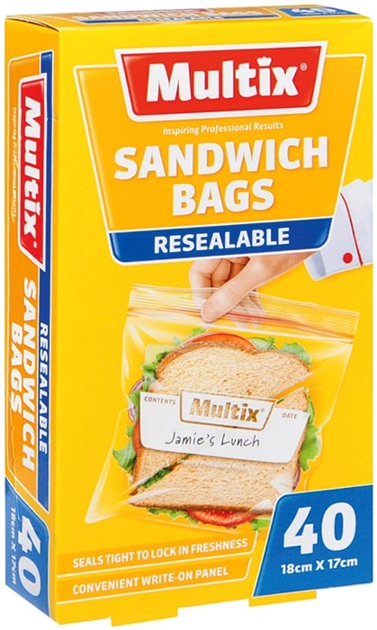 Multix Resealable Sandwich Bags 40 Pack