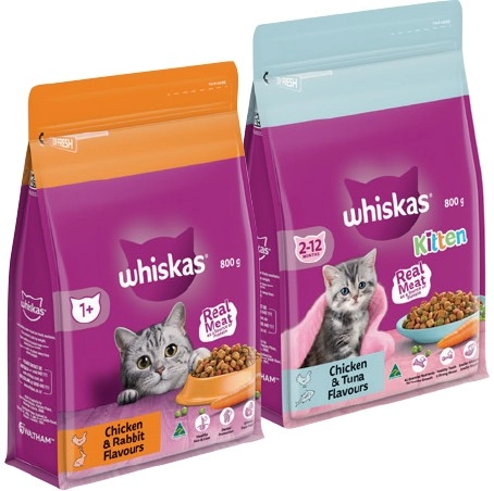 Whiskas Dry Cat Food 800g Selected Varieties