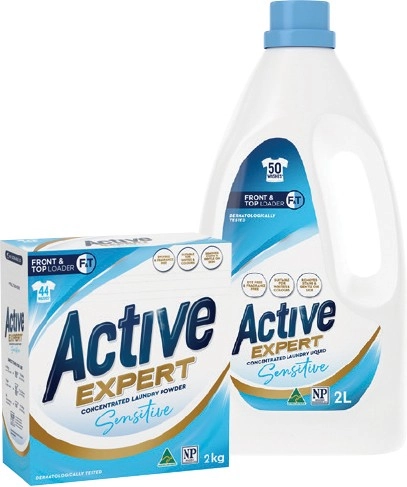 Active Expert Sensitive laundry Powder 2kg or Liquid 2 Litre