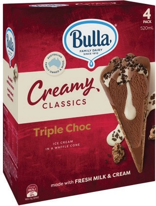 Bulla Creamy Classics Ice Cream 4 Pack Selected Varieties