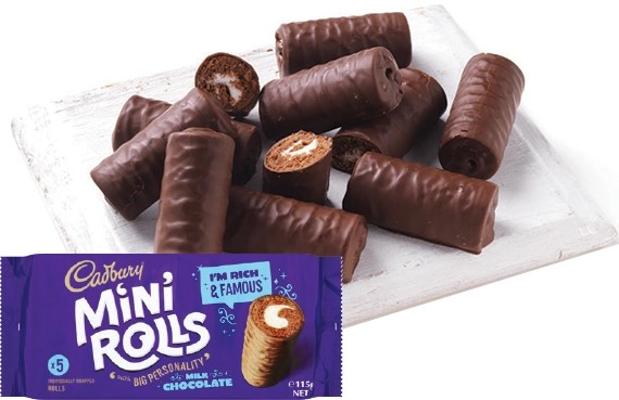 Cadbury Mini Rolls or Cake Bars 5 Pack Selected Varieties