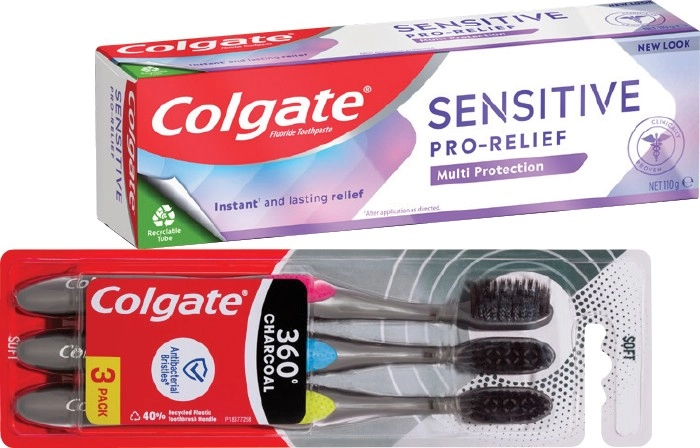 Colgate Sensitive Pro‑Relief Toothpaste 110g or 360° Charcoal Toothbrush 3 Pack Selected Varieties*