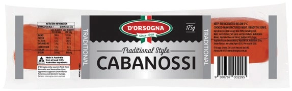 D'Orsogna Cabanossi 175g Selected Varieties