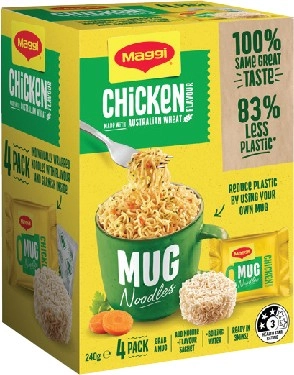 Maggi Mug Noodles Chicken or Beef 4 Pack