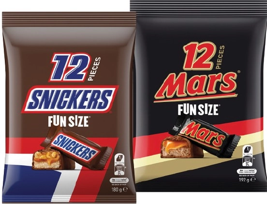 Mars, M&M's or Skittles Fun Size Pack 132‑192g Selected Varieties