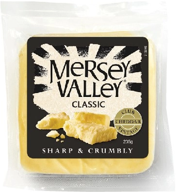 Mersey Valley Cheddar Cheese 235g Selected Varieties