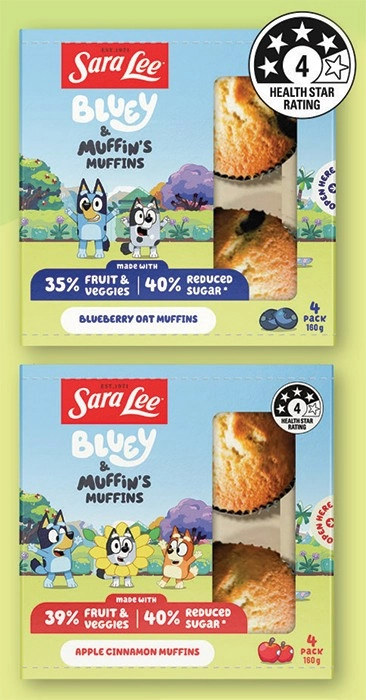 NEW Sara Lee Bluey Muffins 4 Pack Selected Varieties