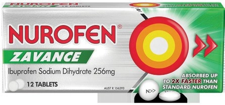 Nurofen Zavance Ibuprofen Caplets or Tablets 12 Pack**