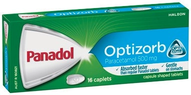 Panadol Optizorb Paracetamol 500mg Caplets 16 Pack**