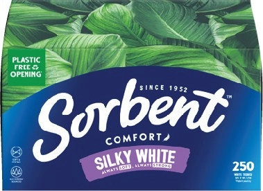 Sorbent Silky White Facial Tissues 250 Pack