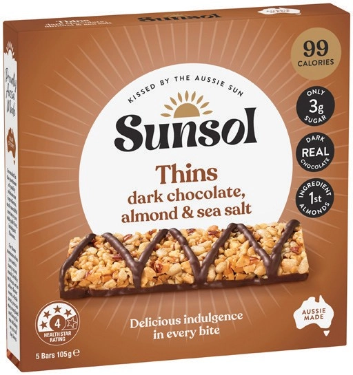 Sunsol Thins Bars 5 Pack Selected Varieties