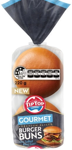 Tip Top Gourmet Burger Buns 4 Pack Selected Varieties