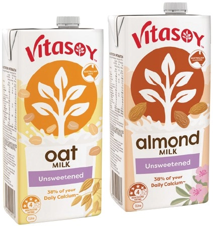 Vitasoy Almond Milk, Oat or Soy Milky 1 Litre Selected Varieties