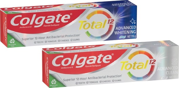 Colgate Total Premium Toothpaste 115g Selected Varieties