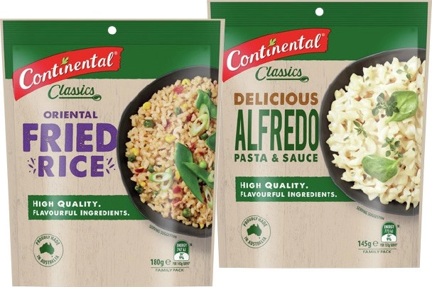 Continental Pasta & Sauce Family Pack 145‑170g, Rice 180‑190g or Cheesy Mash 110g Selected Varieties