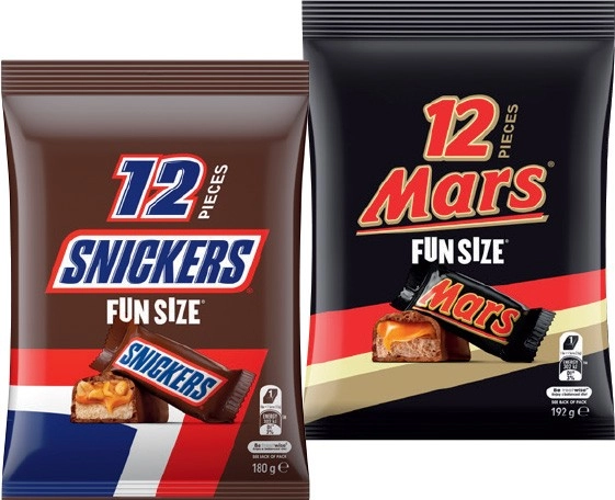 Mars, M&M's or Skittles Fun Size Pack 132‑192g Selected Varieties