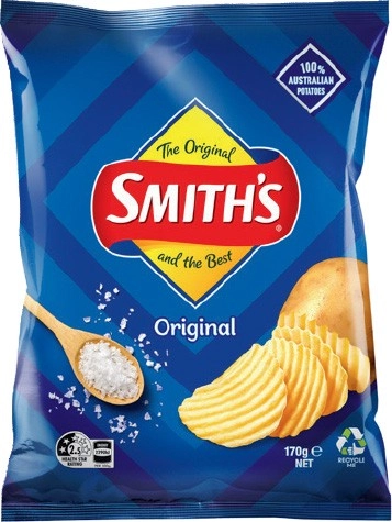 Smith’s Potato Chips 150-175g, Multipack Smith’s or Twisties 6 Pack Selected Varieties