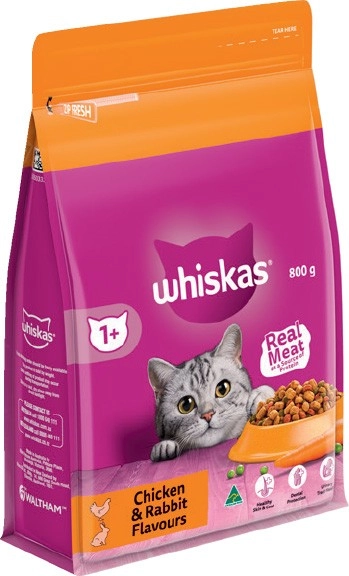 Whiskas Dry Cat Food 800g Selected Varieties