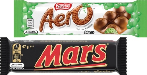 Mars 44‑56g, Nestlé 35‑50g Medium Bars or M&M’s 35‑49g Selected Varieties