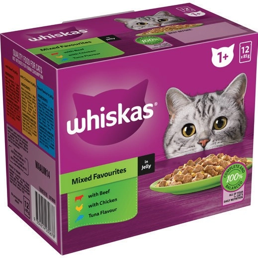 Whiskas Favourites Wet Cat Food 12x85g Selected Varieties