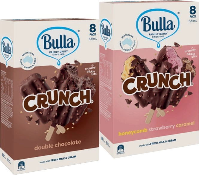 Bulla Ice Cream Sticks 8 Pack or Frozen Yoghurt 8-14 Pack Selected Varieties