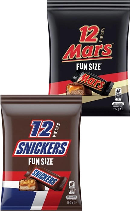 Mars, M&M's or Skittles Fun Size Pack 132‑192g Selected Varieties