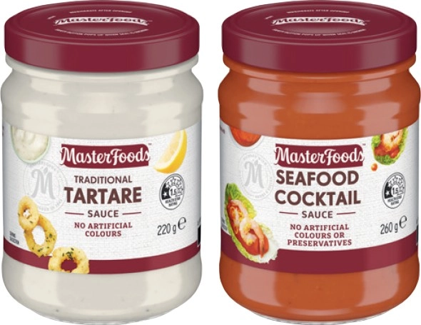 MasterFoods Seafood Cocktail 260g, Tartare Sauce 220g or Mint Jelly 290g