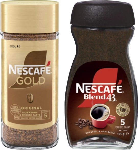 Nescafé Instant Coffee Blend 43 140-150g or Gold 95-100g Selected Varieties