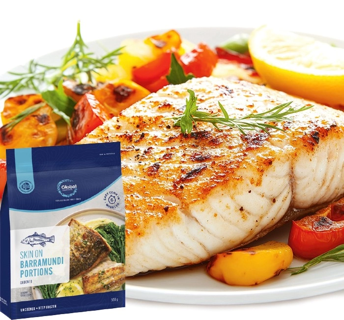 Global Seafoods Skin On Barramundi Portions 500g