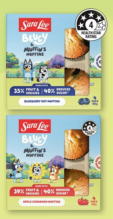 NEW Sara Lee Bluey Muffins 4 Pack Selected Varieties