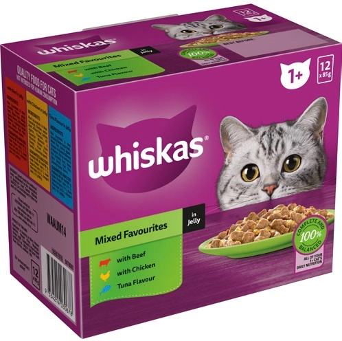 Whiskas Favourites Wet Cat Food 12x85g Selected Varieties