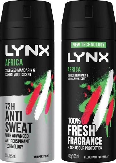 Lynx Deodorant Body Spray or Antiperspirant 165mL Selected Varieties